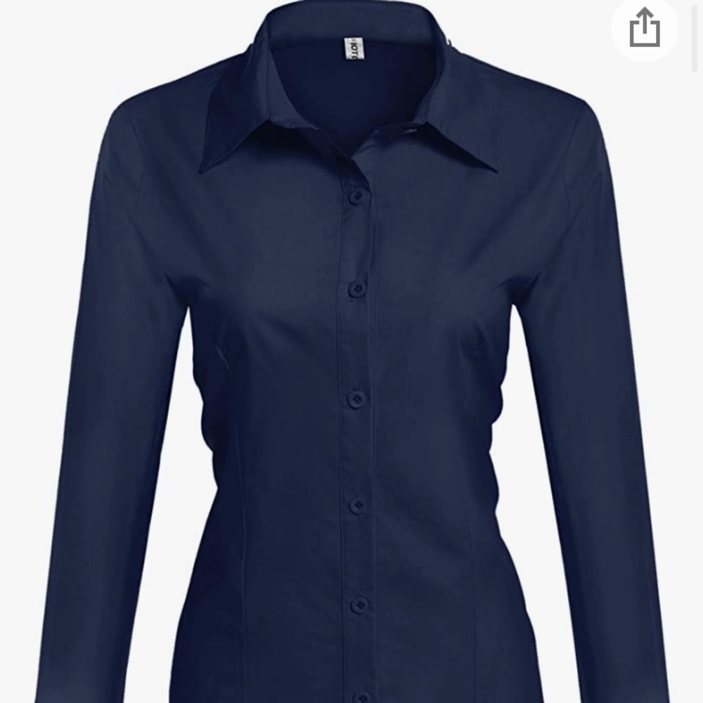 Hotouch Button-Up Long Sleeve Collared Dress Shirt